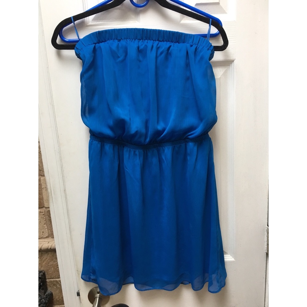 Express women’s M blue chiffon strapless dress